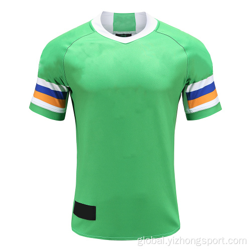 Wholesale Rugby Wear Free Design Mens Dry Fit Rugby Wear T Shirt Green Supplier